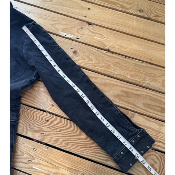 Lee Union-Alls Studded Denim Jumpsuit Size Large Women's Black Zip/Snap Front - Picture 10 of 10